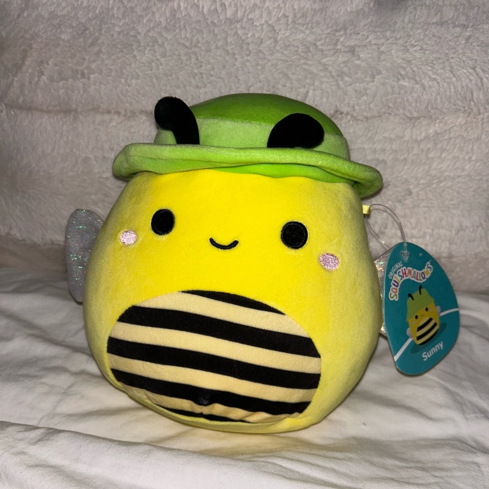 Sunny the bee squishmallow with bucket hat